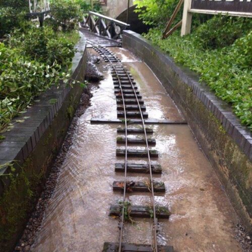 Miniature railway under water